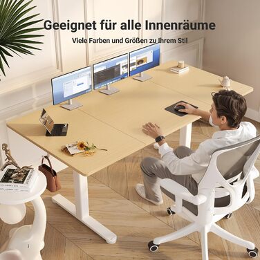 Регульований стіл Claiks 120x60 см: електричний, з пам'яттю, з гачками | Стіл для стоячи/сидячи