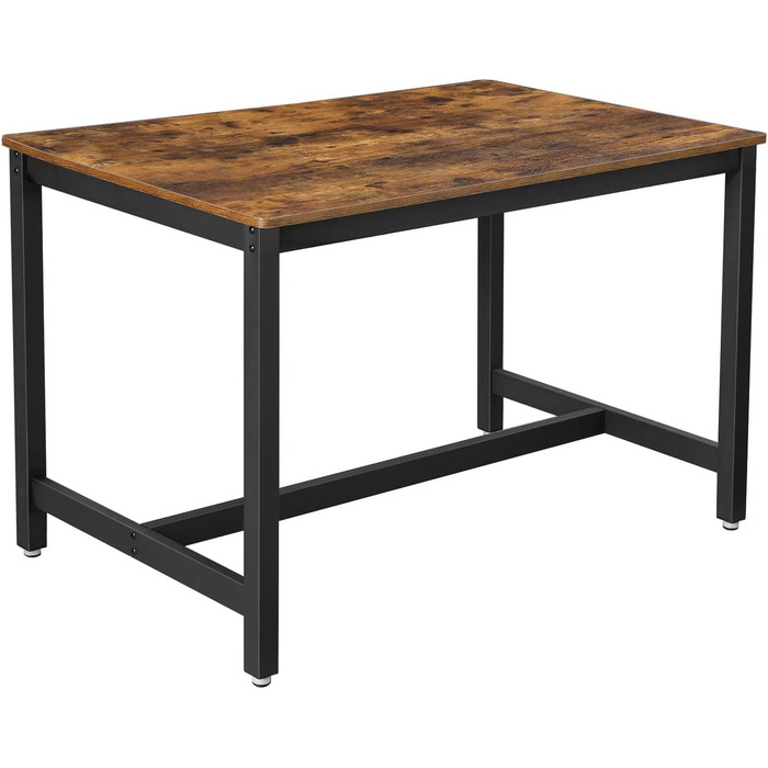 Барний стіл, кухонний стіл, кухонна стійка, прямокутний барний стіл, міцний металевий каркас, легка збірка, вузький, промисловий дизайн, LBT10 шт. (сільський коричневий чорний, 120 x 75 x 75 см)