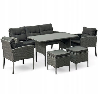 Комплект садових меблів із техноротанга MTG Trade Group, сірий, 7 предметів