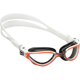 Окуляри для плавання для дорослих преміум-класу із захистом від запотівання та 100 захисту від ультрафіолету Чорно-білі червоні прозорі лінзи