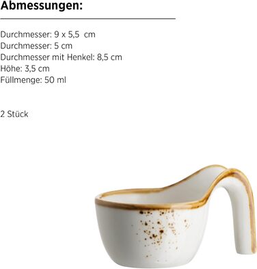 Набір кавових чашок MÄSER Serie Pintar (8 шт.) з порцеляни, вінтажний стиль, коричневий, для 4 осіб