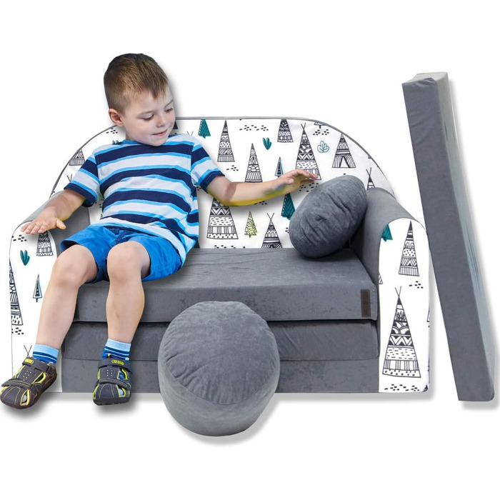 Дитяче крісло-софа 3в1 з функцією ліжка для дівчаток та хлопчиків, крісло-мішок, дитяче ліжко-крісло для дитячої кімнати