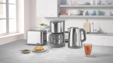 Кавоварка Braun PurShine KF1500GY, фільтраційна, скляний глечик, система OptiBrew, антикрапельна функція, автоматичне вимкнення, 10 чашок, 1000 Вт, сіра