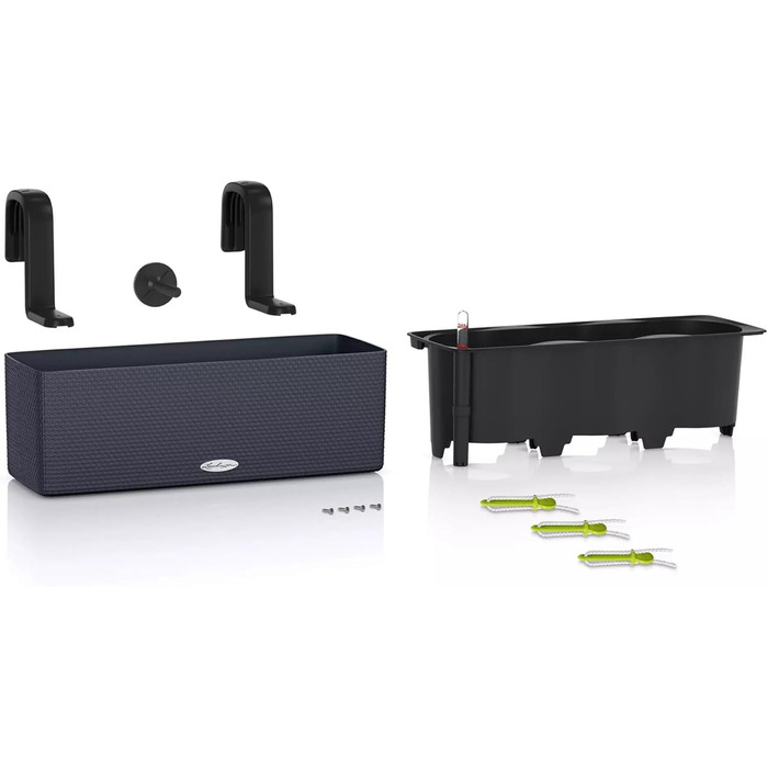 Горщик LECHUZA CUBE Color Triple (Сірий Шлахтер) 13680 (40x14x13,5 см)