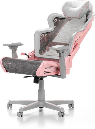 Ігрове крісло DXRacer Air R1S, сітка, сіро-рожеве, до 200 см