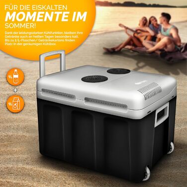 Автомобільний холодильник/термобокс Tillvex електричний 40л на колесах (230V/12V) - охолодження та підігрів, ECO-режим, антрацит