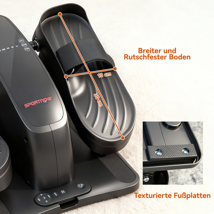 Міні-велотренажер з 12 рівнями навантаження, LED-дисплеєм, пультом дистанційного керування, неслизькою поверхнею, портативний, металевий, пластиковий, чорного кольору