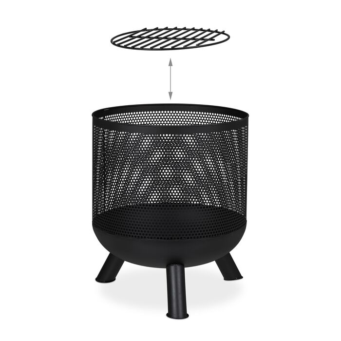 Кошик для вогню Relaxdays з сітчастою обшивкою