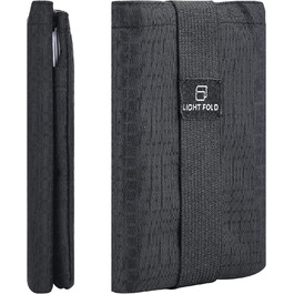 Тонкий гаманець - ультратонкий чоловічий гаманець Маленький гаманець - футляр для картки із захистом RFID - мінімалістичний потрійний гаманець Передні кишенькові гаманці чорні