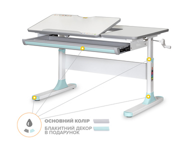Дитячий стіл Mealux Vancouver Multicolor BL Lite (арт. BD-620 W/G MC + BL Lite)
