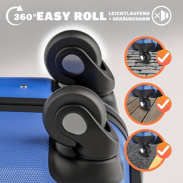 Валіза з твердою оболонкою L Wheels 360º Дорожня валіза 62 л Blue ABS