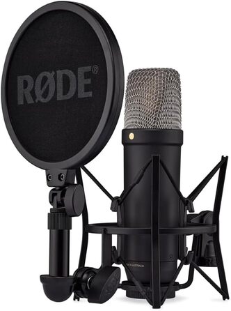 Мікрофон RØDE NT1-A з ниркоподібною характеристикою, комплект з підставкою, поп-фільтром та XLR-кабелем для запису вокалу, музики, стрімінгу та подкастингу