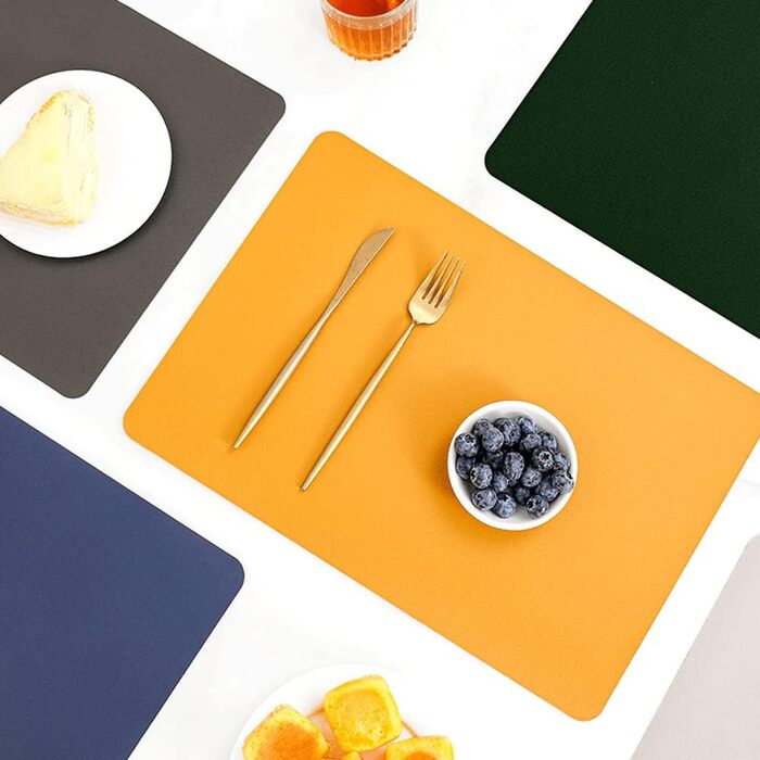 Набори на стіл, термостійкі, миючі, для кухні, обіднього столу, декор, чорні, 6 шт. (жовтий 6)