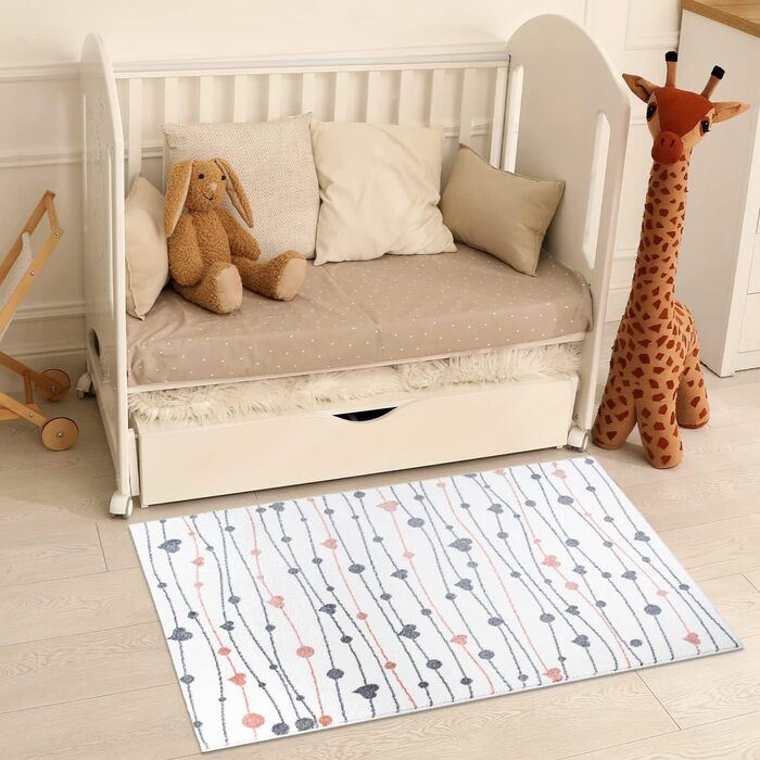 Килимок для дитячої кімнати pay-кремовий кольоровий - 120x160 см-зірки в пастельних тонах килим для ігор з зірками дитячий килим з коротким ворсом м'який (160 х 230 см, крем)
