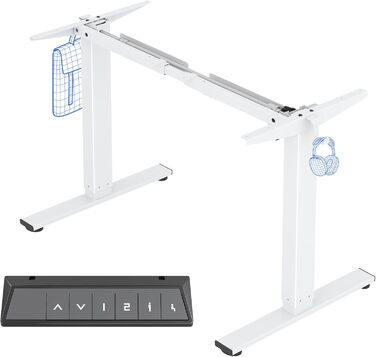 Електричний регульований стіл FlexiSpot з пам'яттю висоти та LED-дисплеєм, EN1 (білий)