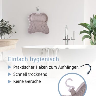 Преміум подушка для ванни з підголовником та підтримкою шиї | Ергономічна подушка для ванни з присосками | Синій (Сірий)