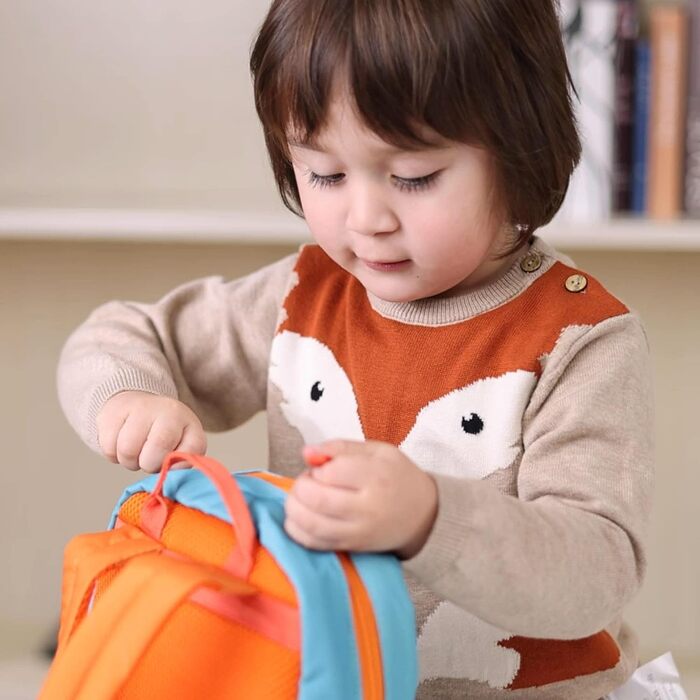 Рюкзак Fox Forest Bags для дівчаток і хлопчиків Дитячий рюкзак рекомендований від 2 років синій/помаранчевий, 23x20x10 см синій/помаранчевий/лисячий, 25053