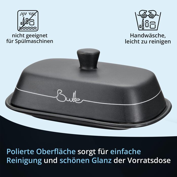 Набір контейнерів для картоплі, цибулі та часнику KHG, 3 шт., кераміка, бамбукові кришки, сірий антрацит, об'єм 3 л та 1,5 л (хлібниця та маслоблок)