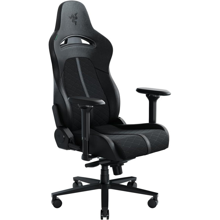 Ігровий крісло Razer Enki Schwarz: Комфорт на весь день (Підтримка попереку, широке сидіння, оптимізована щільність наповнювача, нахил до 152°) Зелений | Стандарт
