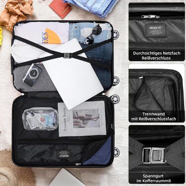 Набір валіз BEIBYE: валізи-ролики з полікарбонату (світло-зелений), 4 колеса