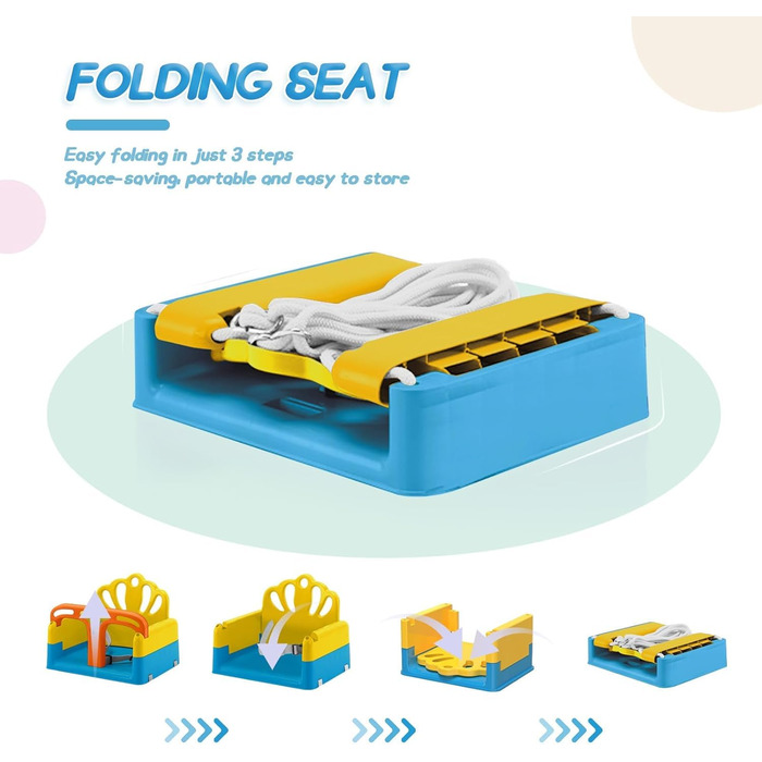 Дитяча гойдалка-шезлонґ 3-в-1 для дому та вулиці з металевим каркасом, для дітей від 6 місяців до 10 років (Жовта)