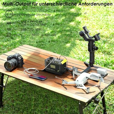 Портативна електростанція MARBERO M82 88Wh: Сонячний генератор з LED ліхтариком, 230V AC, 120W, для кемпінгу, подорожей, дому та надзвичайних ситуацій