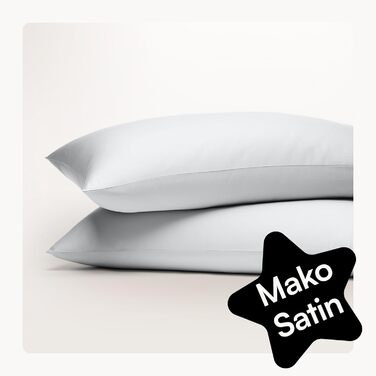 Наволочка Seralino Satin 60x60 світло-сіра (комплект з 2 шт. ) 100 органічна бавовна, сертифікована Oeko-Tex, м'яка, як шовк, наволочка, може використовуватися для диванних подушок 60х60, чохол на подушку 60х60 на блискавці