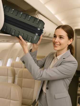 Набір валіз Smartbox Hartschalen 3 шт. | Розширювані, з TSA-замком, з відділенням для ноутбука | Olive (Оливковий), S (55 см)