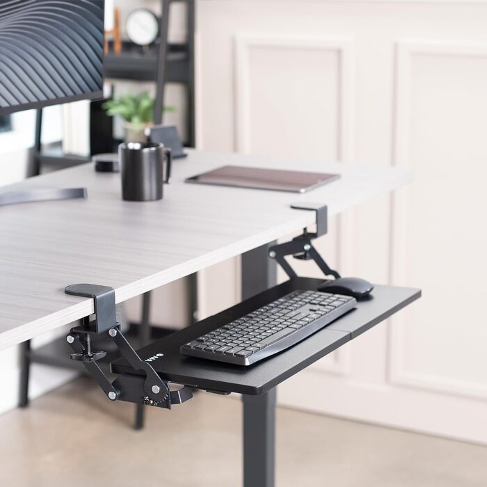 Підставка для клавіатури та миші VIVO MOUNT-KB08V, 68x28 см, регульована висота, з ящиком для клавіатури, чорна