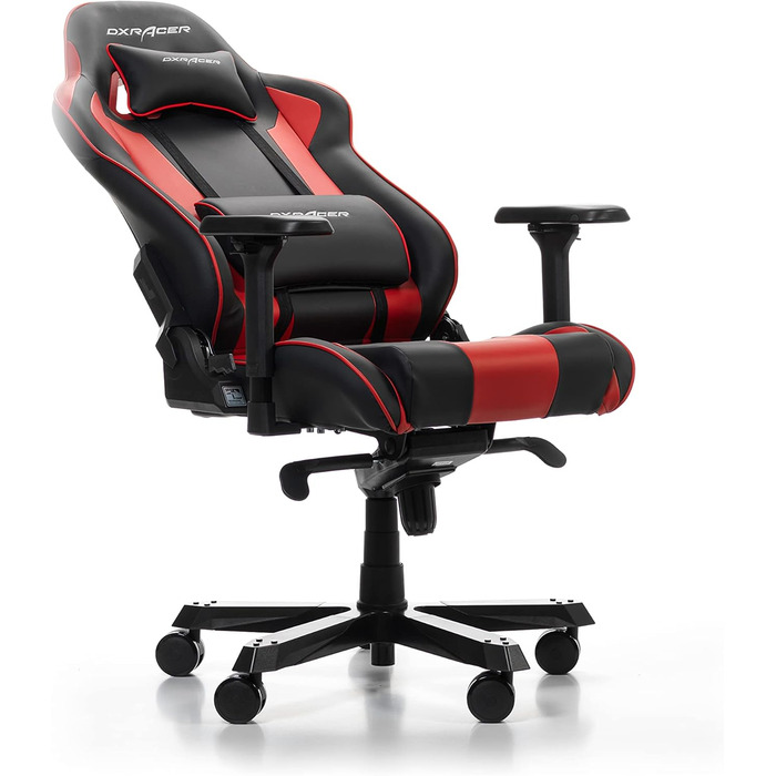 Геймерське крісло DXRacer King K99, шкірозамінник, чорно-червоне, до 200 см