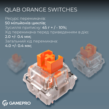 Бездротова механічна клавіатура GamePro Asgard Valhalla  (MK210W Pro) 65% QLAB orange switches