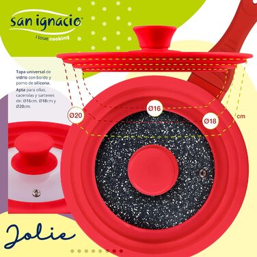 Набір сковорідок San Ignacio Q3248 Jolie з 3 предметів, кований алюміній зелений (з універсальними кришками)