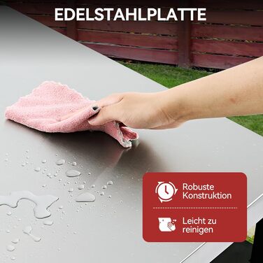 Royal Gourmet Grillwagen: гриль-візок з відкидним столиком, шафкою та нержавіючою сталевою поверхнею