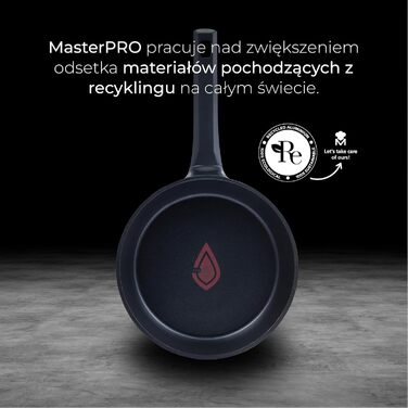 Набір MasterPRO Gastro Reeco 14 шт. Сковорідки та каструлі (20/24/28 см), каструля 16 см, перероблений алюміній, антипригарний.