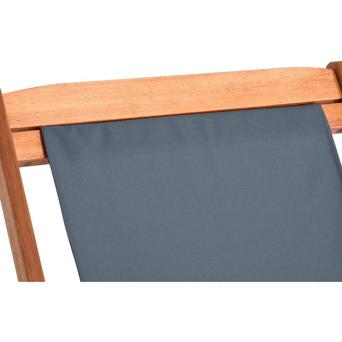 Лежак для відпочинку Casaria® з дерева, вологостійкий, складаний, регульований, до 160 кг, підлокітники, подушка для шиї, для саду та балкону, акація, 94x94x60 см, антрацит