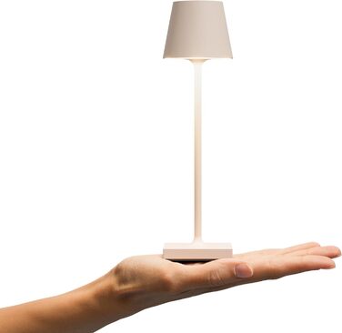 SIGOR Nuindie 2.0 Mini - Бездротова LED-лампа на акумуляторі, 25 см, IP54, USB-C, 12 годин роботи, пісочний колір (Pocket)