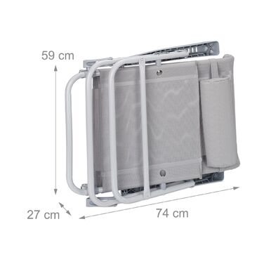 Розкладний шезлонг Relaxdays з подушкою для шиї