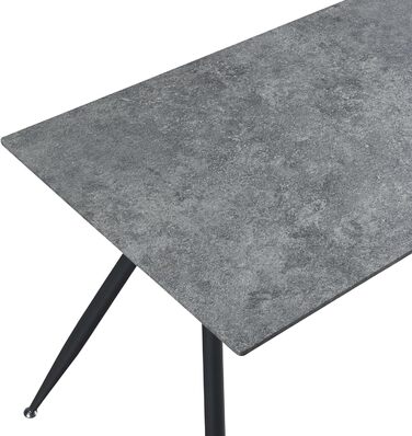 Обідній стіл Fitjar на 4 персони Обідній стіл прямокутний Кухонний стіл Сталеві ніжки бетонного вигляду (бетонний вигляд, 120 х 70 см)