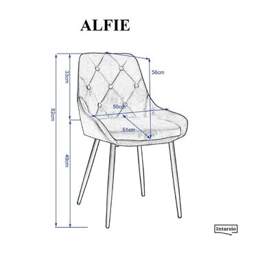 Стілець ALFIE чорний каркас/сірий