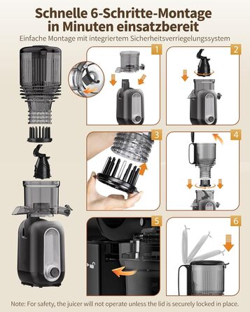 Шовковий відцентровий соковичавник для овочів та фруктів MP-802M XXL – Тест-переможець, 128 мм завантажувальний отвір, холодний віджим, 300W, висока вихідність соку, тихий та легкий у чищенні, для горіхового молока та фруктового морозива