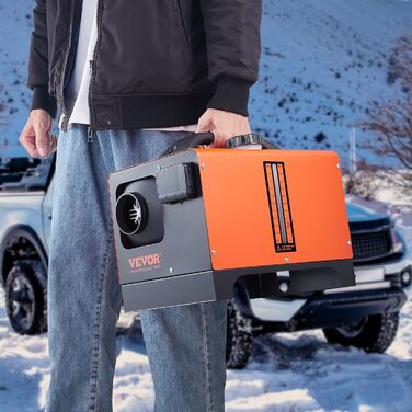 Автономний дизельний опалювач VEVOR 12V 5kW з LCD-дисплеєм, пультом дистанційного керування та Bluetooth, 0.16-0.52 л/год