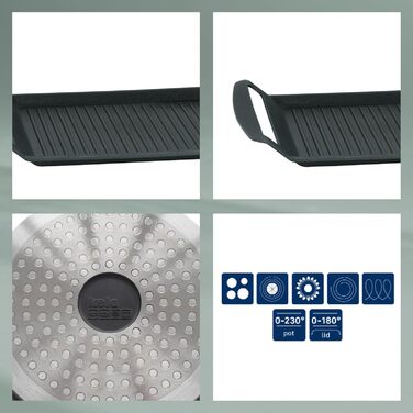 Кела Grillplatte Kerros: Алюмінієва гриль-пательня з антипригарним покриттям, 230°C, для всіх плит, 11564