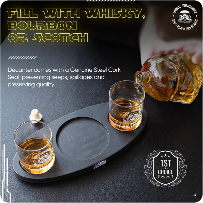 Набір для віскі Stormtrooper: декантир 750 мл та 2 келихи 300 мл, для віскі, бурбону, скотчу та джину, Thumbs Up!