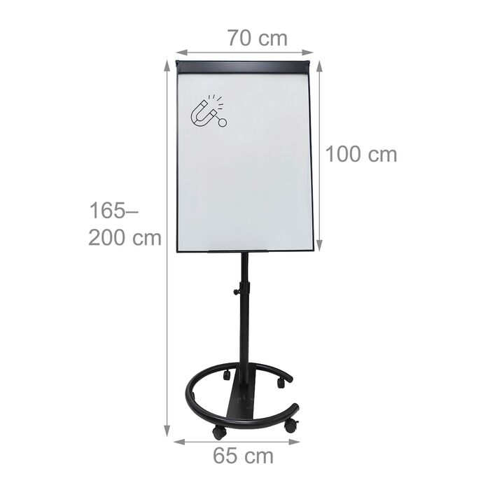 Дошка для письма Relaxdays Flipchart, 100x70 см, з двома кріпленнями
