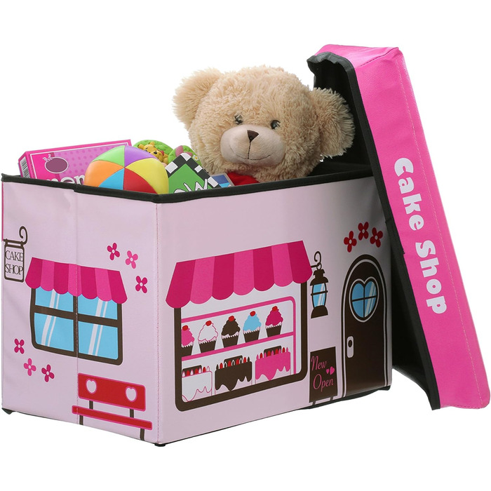 Дитяча кондитерська дизайнерська коробка/сидіння, МДФ, ПВХ, рожевий, 49x333