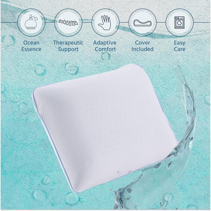 Подушка для підтримки шиї Home Sense Memory Foam 40x60 см, ортопедична, яку можна прати, висота 13 см, 2 упаковки