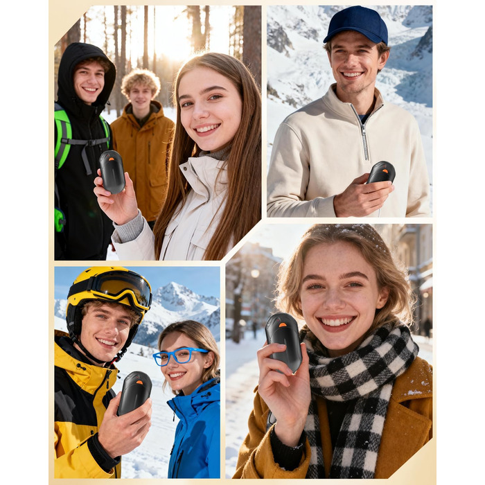 Електричні грілки для рук BOSONER 2 шт. 6000mAh USB, портативні, для чоловіків та жінок, чорні