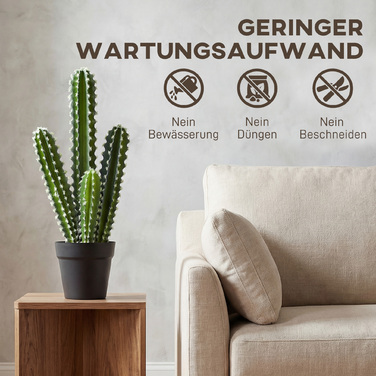 Штучна кактусна рослина, 53 см. Реалістична декоративна рослина в горщику для дому та офісу.