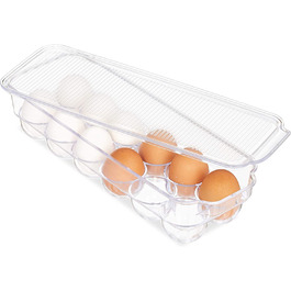 Ящик для яєць Relaxdays, 12 яєць, штабельований, легко миється, прозорий
