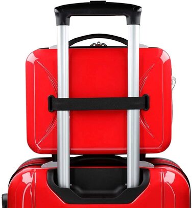 Рухома валіза для дітей Disney Mickey Get, 50 x 39 x 20 см, жорсткий кодовий замок з ABS, 34 л, 1,8 кг, 4 колеса, ручна поклажа, (косметичка, червона)